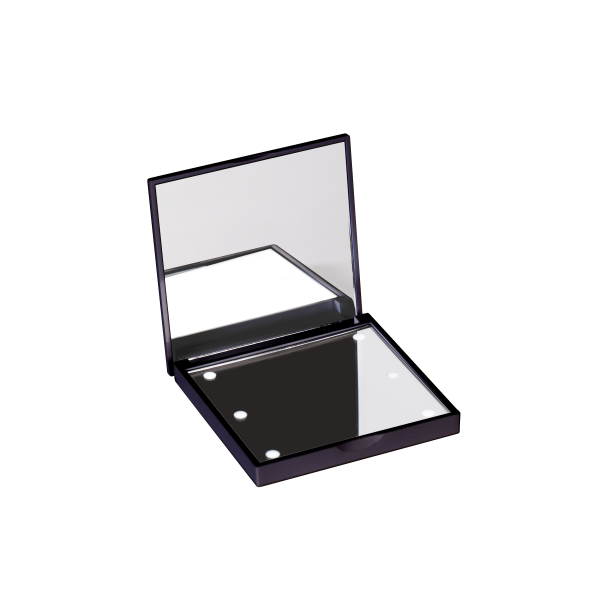 P562 Taschenspiegel schwarz mit LED
